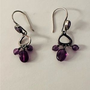 Silpada Amethyst & Sterling Silver Dangle Earrings W1781